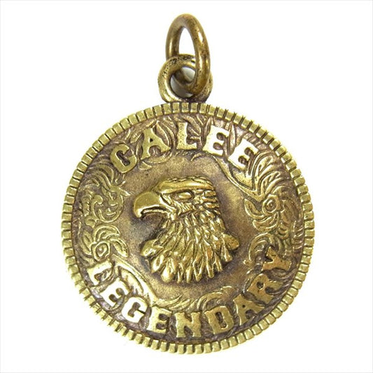 CALEE キャリー 15AW コンチョ サークル コイン 金色 刻印 ペンダントトップ ゴールド系【中古】