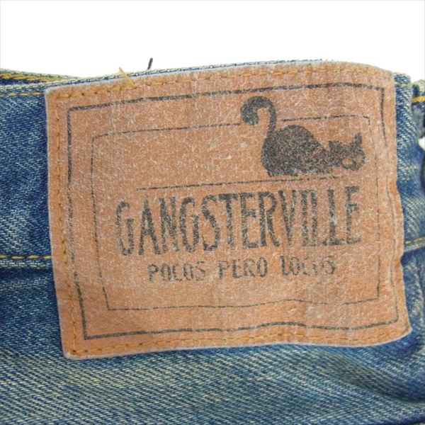 GANGSTERVILLE ギャングスタービル GSV-20-SS-30 20SS ヴィンテージ加工 フレア ブーツカット デニム パンツ インディゴブルー系 M【中古】