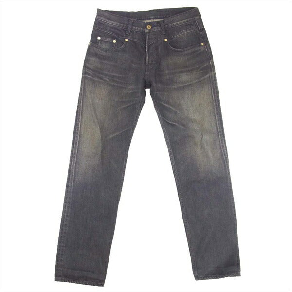 GANGSTERVILLE ギャングスタービル ヴィンテージ加工 ボタンフライ ストレート パンツ 黒系 L【美品】【中古】