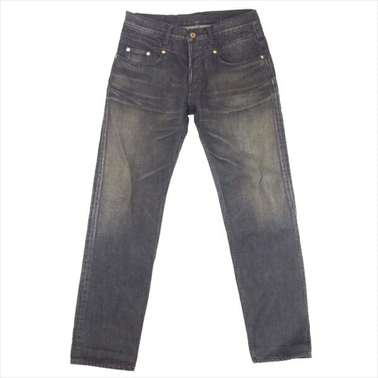 GANGSTERVILLE ギャングスタービル ヴィンテージ加工 ボタンフライ ストレート パンツ 黒系 L【美品】【中古】