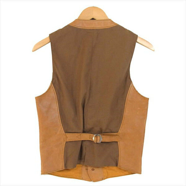 MASHMANS マッシュマンズ HORSE HIDE ホースハイド レザーベスト 馬革 日本製 ベスト ジレ ベージュ系 表記無し【中古】