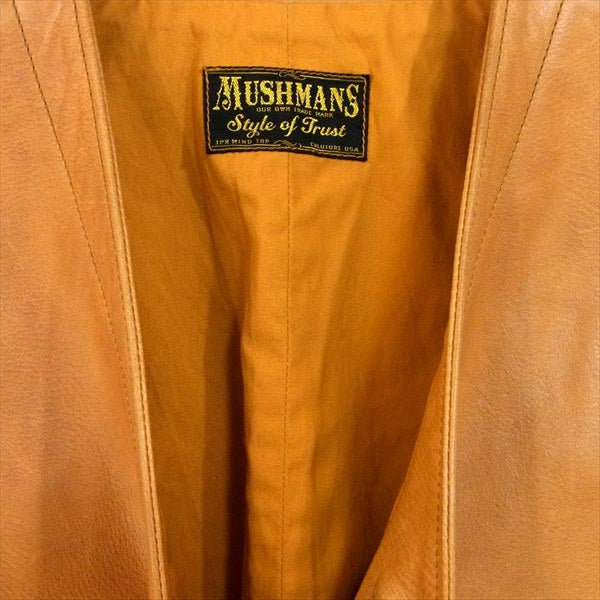 MASHMANS マッシュマンズ HORSE HIDE ホースハイド レザーベスト 馬革 日本製 ベスト ジレ ベージュ系 表記無し【中古】