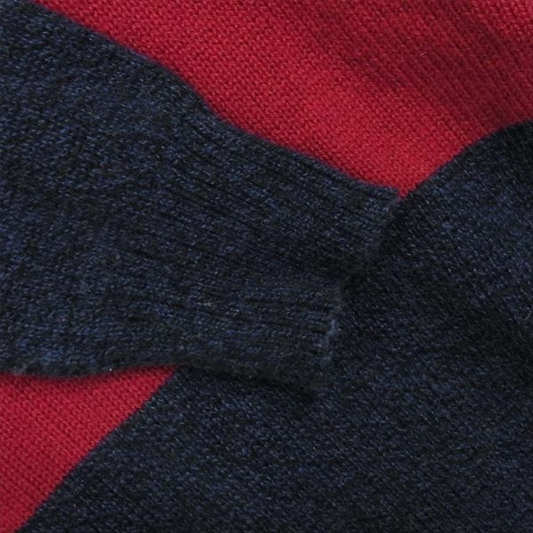 patagonia パタゴニア 13年製 51180 Lambswool V-Neck ラムウール Vネック セーター ニット 赤×ネイビー系 S【中古】