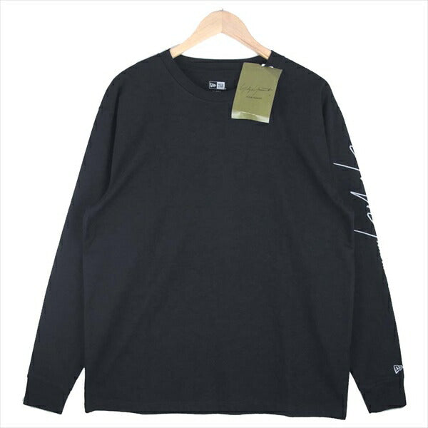 Yohji Yamamoto POUR HOMME ヨウジヤマモトプールオム HN-T99-083-1A × ニューエラ NEW ERA 20SS YY Signature LOGO Long sleeve T-shirt ロゴ ロンＴ Tシャツ 黒系 5【新古品】【未使用】【中古】