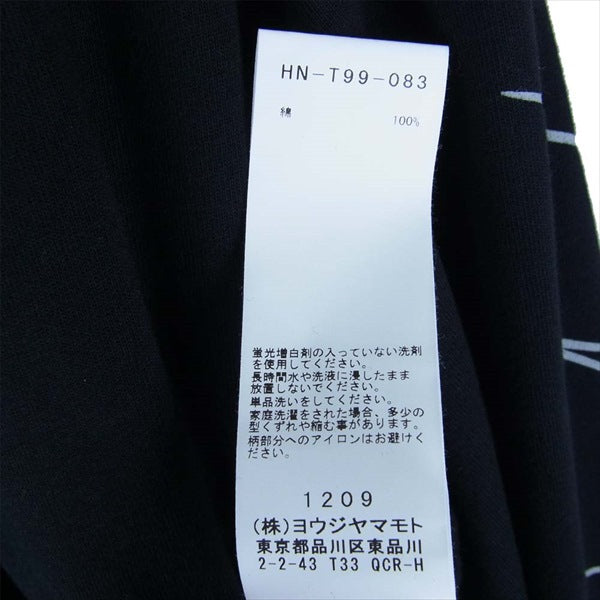 Yohji Yamamoto POUR HOMME ヨウジヤマモトプールオム HN-T99-083-1A × ニューエラ NEW ERA 20SS YY Signature LOGO Long sleeve T-shirt ロゴ ロンＴ Tシャツ 黒系 5【新古品】【未使用】【中古】