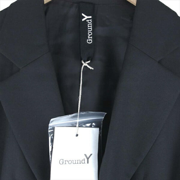 Yohji Yamamoto ヨウジヤマモト GroundY 20AW GR-J01-100 T/Wギャバジン 2B テーラードジャケット テーラードジャケット 黒系 ３【新古品】【未使用】【中古】
