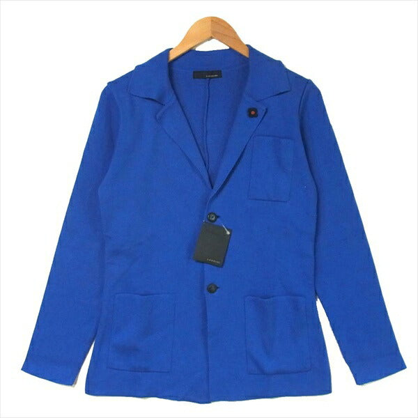 LARDINI ラルディーニ JELG2BTTPS42 イタリア製 ブートニエール付き ミラノリブニット テーラードジャケット ブルー系 XXS【中古】