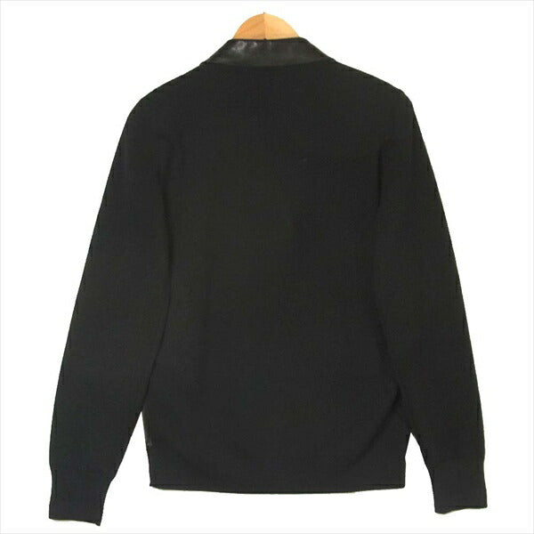 ケドゥヴァルミ 1175-343-0011 ニット切替 牛革 レザー ジャケット ブラック系 48【中古】