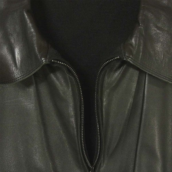 ケドゥヴァルミ 1175-343-0011 ニット切替 牛革 レザー ジャケット ブラック系 48【中古】