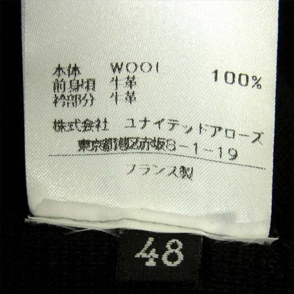 ケドゥヴァルミ 1175-343-0011 ニット切替 牛革 レザー ジャケット ブラック系 48【中古】