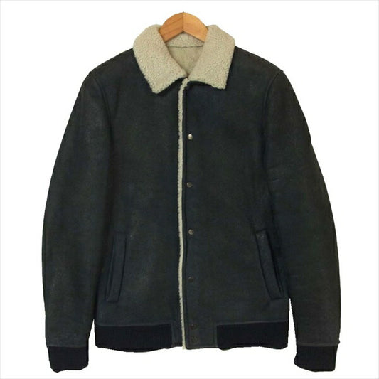 Salvatore Santoro サルバトーレサントロ ラムレザー 羊革 ムートン ジャケット ダークネイビー系 46【中古】