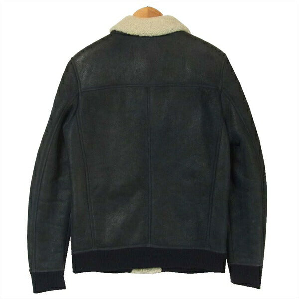 Salvatore Santoro サルバトーレサントロ ラムレザー 羊革 ムートン ジャケット ダークネイビー系 46【中古】
