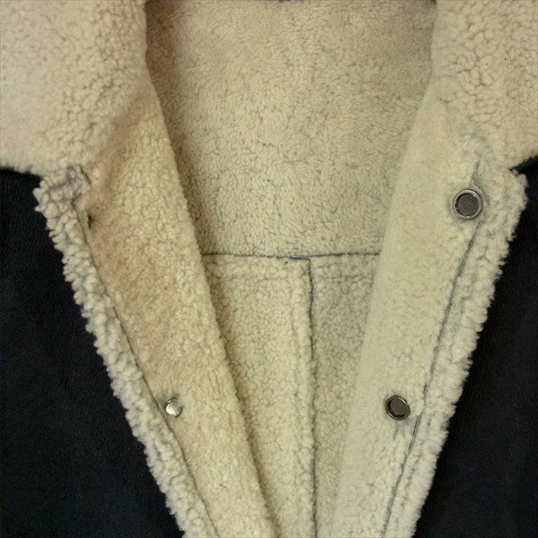 Salvatore Santoro サルバトーレサントロ ラムレザー 羊革 ムートン ジャケット ダークネイビー系 46【中古】