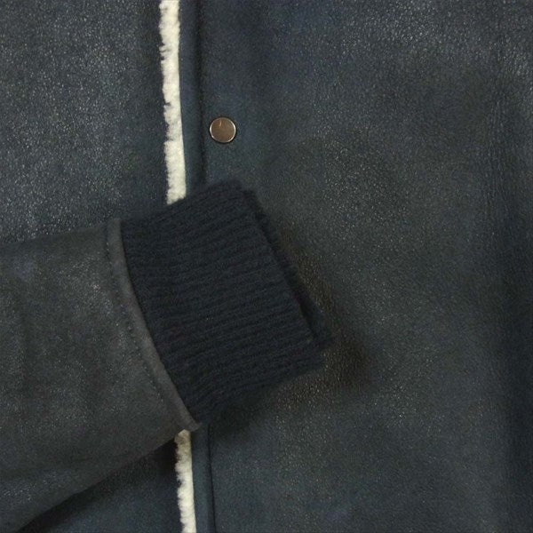 Salvatore Santoro サルバトーレサントロ ラムレザー 羊革 ムートン ジャケット ダークネイビー系 46【中古】