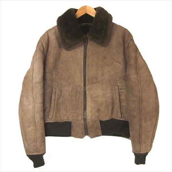 schott ショット ムートン レザー フライト ボマー アメリカ製 ジャケット ブラウン系 42【中古】