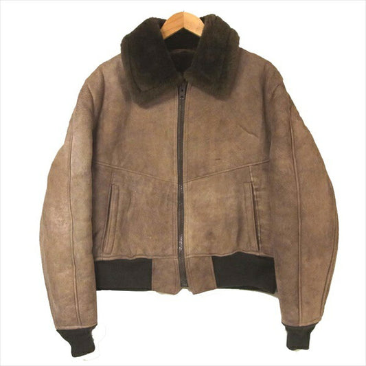 schott ショット ムートン レザー フライト ボマー アメリカ製 ジャケット ブラウン系 42【中古】