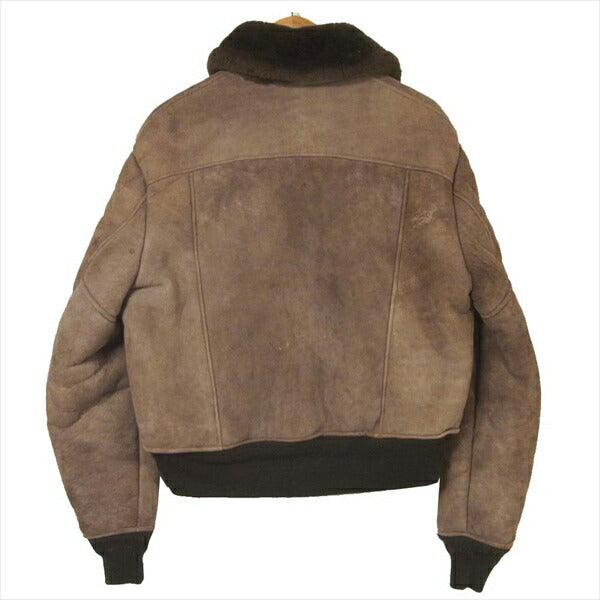 schott ショット ムートン レザー フライト ボマー アメリカ製 ジャケット ブラウン系 42【中古】