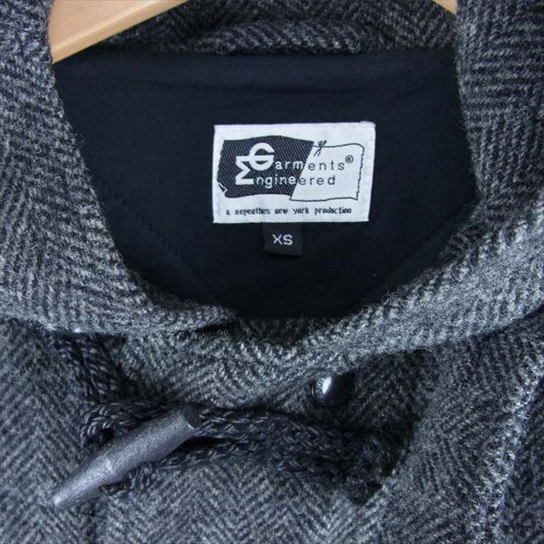Engineered Garments エンジニアードガーメンツ ヘリンボーン ツイード ダッフル コート ダークグレー系 XS【中古】