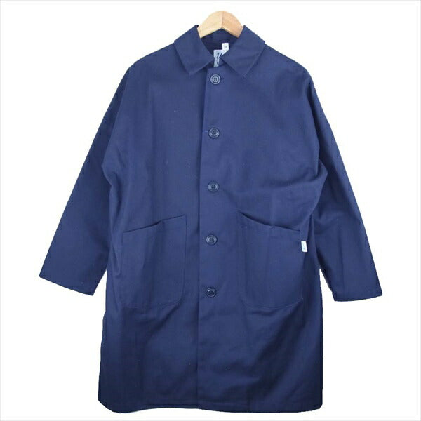 SOPHNET. ソフネット SOPH-180164 × ヤーモ Yarmo DUSTER COAT ステンカラー コート ネイビー系 38【美品】【中古】