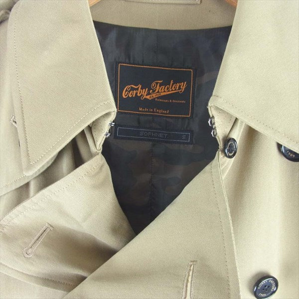 SOPHNET. ソフネット コービーファクトリー CORBY FACTORY SOPH-156000 15AW TRENCH COAT トレンチ コート ベージュ系 S【美品】【中古】