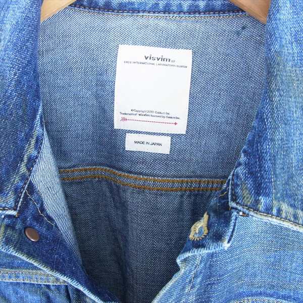 VISVIM ビズビム 未使用品 0119205006006 SS 101 JKT DRY DMGD-1000 ドライヴィンテージ加工 デニム ジャケット インディゴブルー系 2【極上美品】【中古】