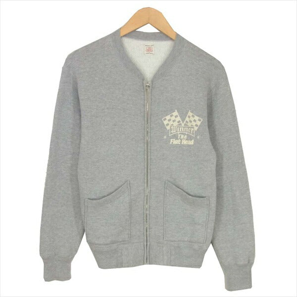 THE FLAT HEAD ザフラットヘッド zip sweat フルジップ スウェット カーディガン ジップ パーカー グレー系 38～40【中古】