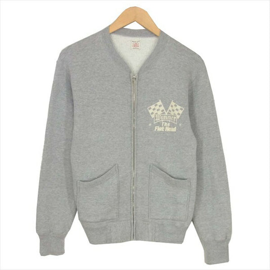 THE FLAT HEAD ザフラットヘッド zip sweat フルジップ スウェット カーディガン ジップ パーカー グレー系 38～40【中古】