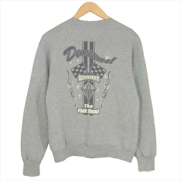 THE FLAT HEAD ザフラットヘッド zip sweat フルジップ スウェット カーディガン ジップ パーカー グレー系 38～40【中古】