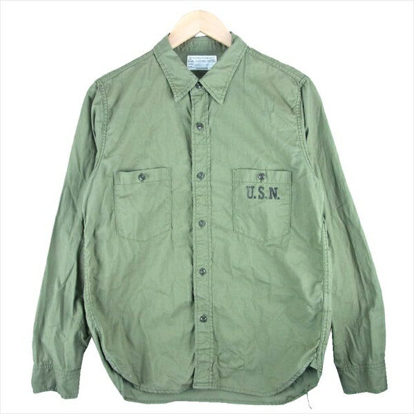 The REAL McCOY'S ザリアルマッコイズ NAVAL CLOTHING USN ミリタリー シャツ ユーティリティシャツ ミリタリーシャツ カーキ(オリーブグリーン)系 ※使用に伴い、襟元サイズ表記が消えてしまっているため、表記の確認ができません。【中古】