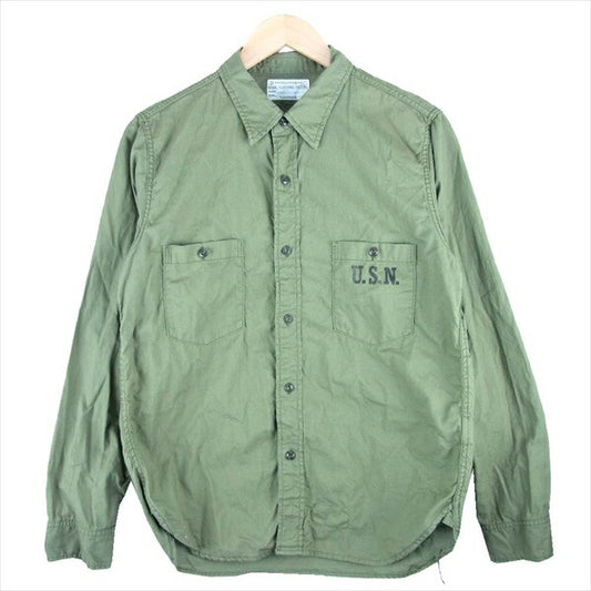 The REAL McCOY'S ザリアルマッコイズ NAVAL CLOTHING USN ミリタリー シャツ ユーティリティシャツ ミリタリーシャツ カーキ(オリーブグリーン)系 ※使用に伴い、襟元サイズ表記が消えてしまっているため、表記の確認ができません。【中古】