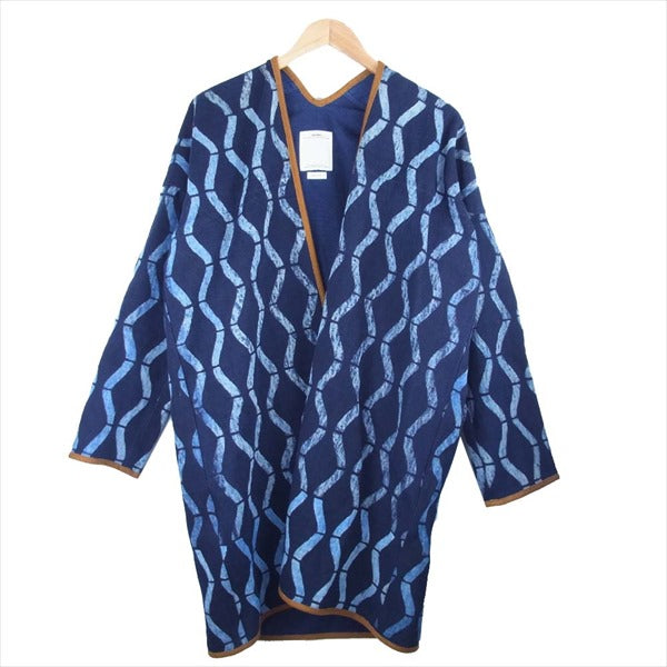 VISVIM ビズビム 未使用品 0117305013002 SANJURO COAT BAMBOO バンブープリント 藍染 コート ネイビー系 ４【極上美品】【中古】