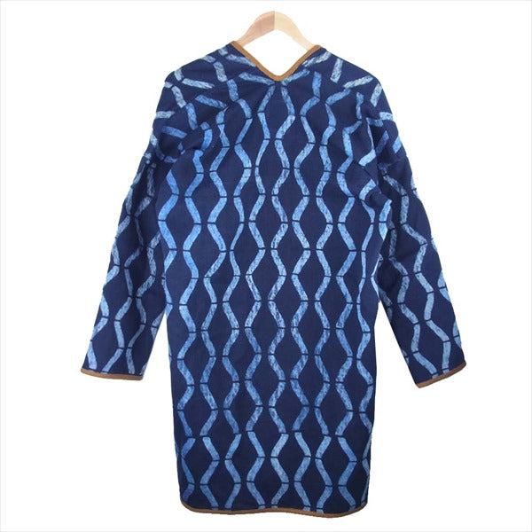 VISVIM ビズビム 未使用品 0117305013002 SANJURO COAT BAMBOO バンブープリント 藍染 コート ネイビー系 ４【極上美品】【中古】