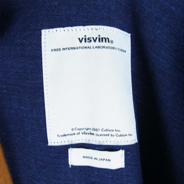 VISVIM ビズビム 未使用品 0117305013002 SANJURO COAT BAMBOO バンブープリント 藍染 コート ネイビー系 ４【極上美品】【中古】