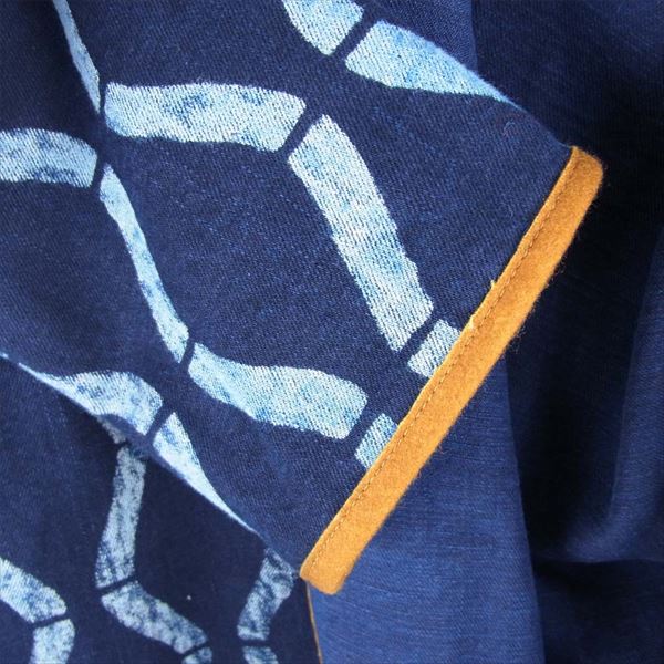 VISVIM ビズビム 未使用品 0117305013002 SANJURO COAT BAMBOO バンブープリント 藍染 コート ネイビー系 ４【極上美品】【中古】