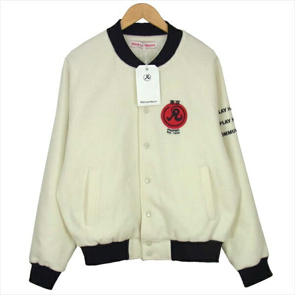 リチャードソン × Bonjour records JP CAR CLUB JK カークラブ ジャケット スタジャン 白系 L【新古品】【未使用】【中古】