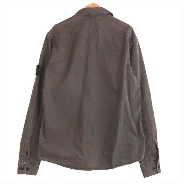 STONE ISLAND ストーンアイランド 5415118WN ジップ ワッペン ミリタリー ジャケット カーキ(オリーブグリーン)系 L【中古】