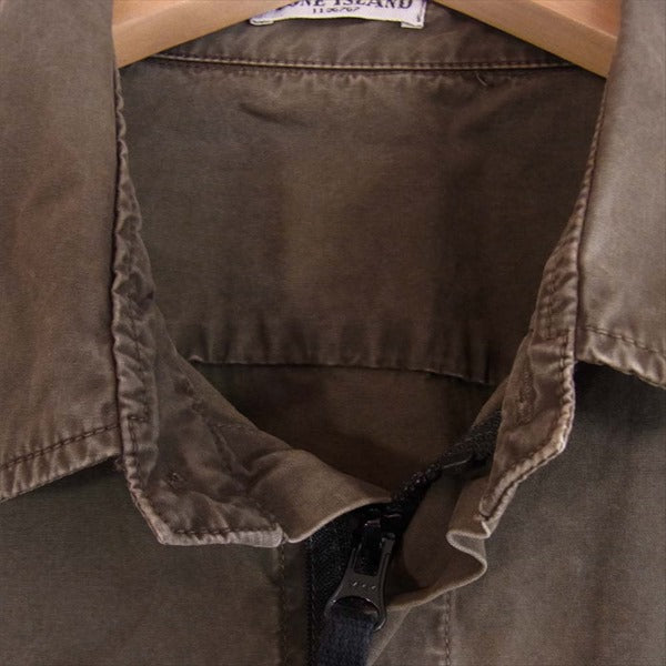 STONE ISLAND ストーンアイランド 5415118WN ジップ ワッペン ミリタリー ジャケット カーキ(オリーブグリーン)系 L【中古】