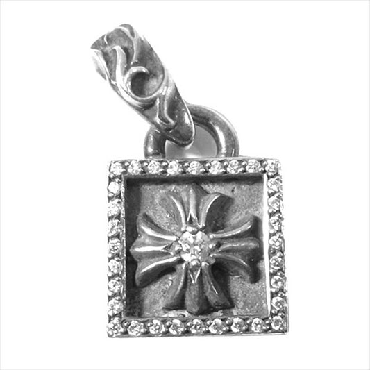 CHROME HEARTS クロムハーツ（原本無） フレームド CHプラス チャーム パヴェ ダイヤ ペンダントトップ シルバー【中古】