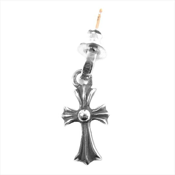 CHROME HEARTS クロムハーツ（原本無） ベイビー ファット クロス チャーム パヴェ ダイヤ ドロップ ピアス シルバー【中古】