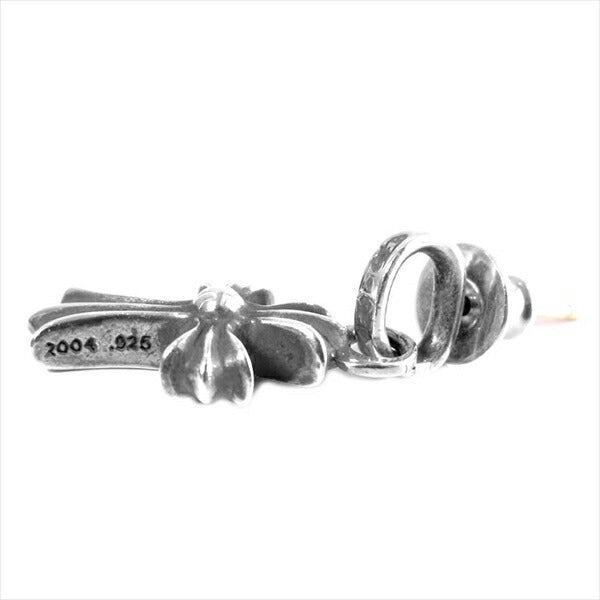 CHROME HEARTS クロムハーツ（原本無） ベイビー ファット クロス チャーム パヴェ ダイヤ ドロップ ピアス シルバー【中古】