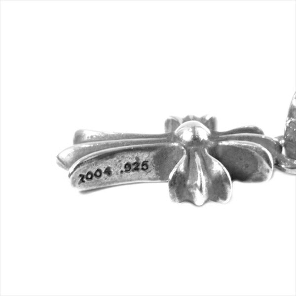CHROME HEARTS クロムハーツ（原本無） ベイビー ファット クロス チャーム パヴェ ダイヤ ドロップ ピアス シルバー【中古】