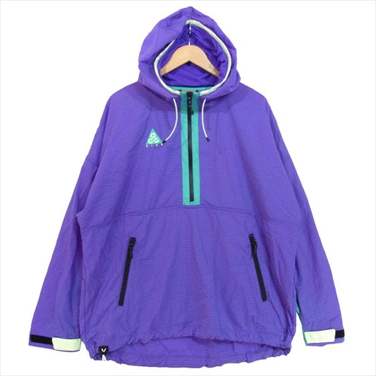 NIKE ナイキ 931907-560 ACG WOVEN HOOD ANORAK JACKET ハーフジップ ナイロンジャケット パープル系 L【中古】