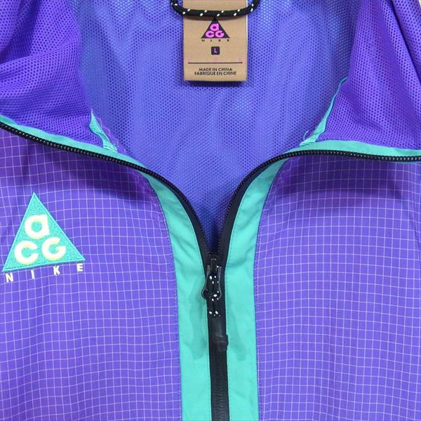 NIKE ナイキ 931907-560 ACG WOVEN HOOD ANORAK JACKET ハーフジップ ナイロンジャケット パープル系 L【中古】