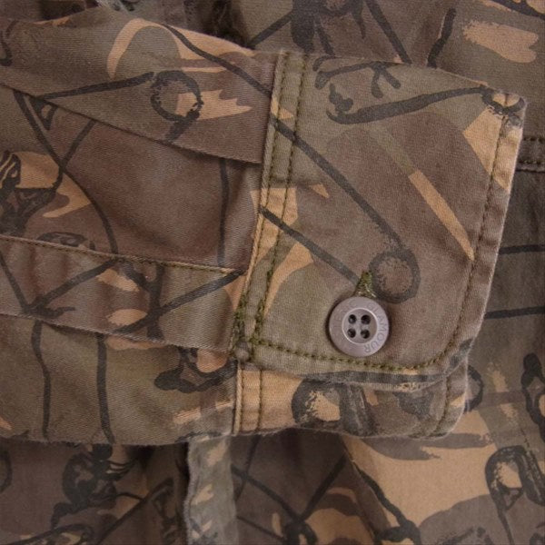 HYSTERIC GLAMOUR ヒステリックグラマー 0243AH06 US STENCIL pt 安全ピン カモ ミリタリー ジャケット カーキ(オリーブグリーン)系 L【中古】
