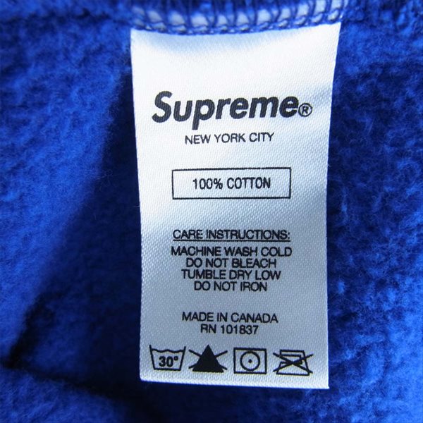 Supreme シュプリーム 19SS Motherfucker Hooded Sweatshirt フード スウェット パーカー 青【美品】【中古】