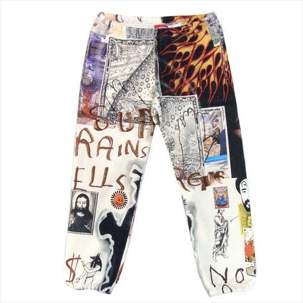 Supreme シュプリーム 20AW Spells Sweatpant マルチ プリント スウェットパンツ スウェット パンツ  オフホワイト系 S【新古品】【未使用】【中古】