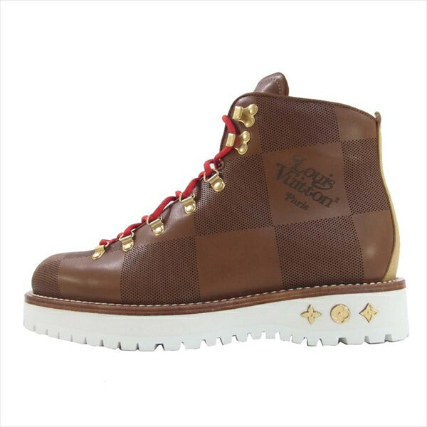 LOUIS VUITTON ルイ・ヴィトン × NIGO 20AW アルピニスト ライン アンクルブーツ ダミエ ブーツ ブラウン系 8【美品】【中古】