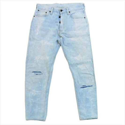 BRU NA BOINNE ブルーナボイン 7305 ダメージ リペア セルビッチ 赤耳デニム デニム パンツ ブルー系 ０【中古】