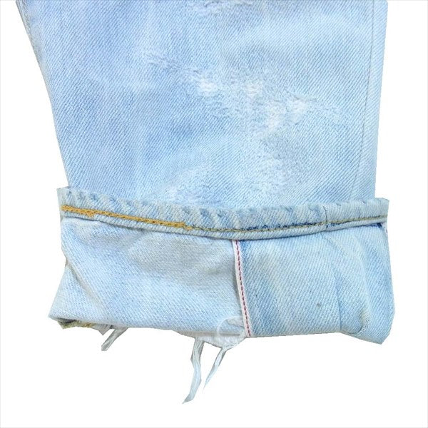 BRU NA BOINNE ブルーナボイン 7305 ダメージ リペア セルビッチ 赤耳デニム デニム パンツ ブルー系 ０【中古】