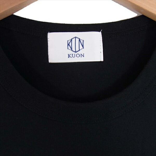 クオン 1902-CS03 裂織りショルダー 半袖 Tシャツ 黒系 M【新古品】【未使用】【中古】